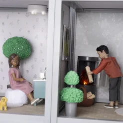 LUNDBY DOCKHUSMÖBLER KAMINSET MED BELYSNING