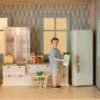 LUNDBY DOCKHUSMÖBLER KÖK MED VITRINSKÅP